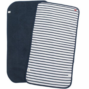 Image of a Baby changing towels - White & Blue set: terry-cloth towel and waterproof one. Perfect for changing baby anywhere. Machine-washable and dryer-safe.