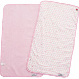 Image of a Baby Changing Towels - Pink set: terry-cloth towel and waterproof one. Perfect for changing baby anywhere. Machine-washable and dryer-safe.