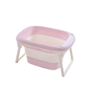 Image of a Foldable Bathtub - Pink. Safe and convenient bathtub for babies. Foldable design for easy storage and transportation. Made of high-quality materials.