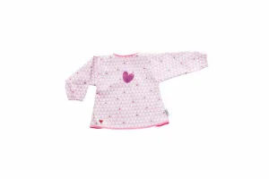 صورة لثوب مقاوم للماء - وردي هو الخيار المثالي لحماية ملابس طفلك من السوائل والطعام والألوان الثوب أيضًا بحجم مثالي للأطفال من عمر 6 أشهر وما فوق.