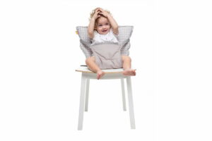 صورة لكرسي جيب للأطفال - رمادي هو الكرسي المحمول المثالي للأطفال للسفر ، وتناول الطعام بالخارج ، والاستخدام اليومي. آمن ، مريح ، وسهل التنظيف.