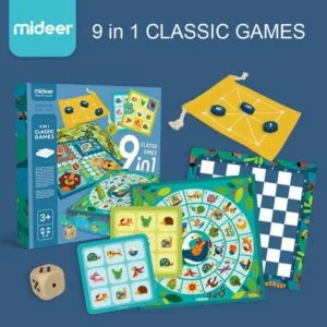 صورة ٩ × ١ ألعاب كلاسيكية - مجموعة متنوعة من الألعاب التعليمية تعزز من مهارات الحل العقلي والرياضيات ومفردات الأطفال.