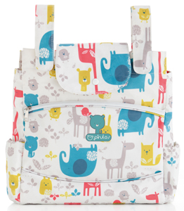 Image of a Spacious and practical printed changing diaper bag with changing mat. Made of 100% polyester. Suitable for any kind of baby car.