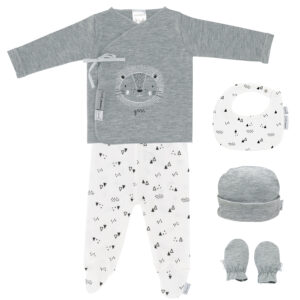 Image of Soft Newborn Pajama Bundle - Gray & White made from 100% natural cotton. Keep your little one warm and comfortable during the first few months of life.