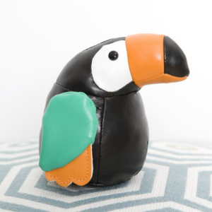 Image of a Jean The Tiny Toucan The perfect soft and cuddly companion with a funny bell for babies and nursery decor.