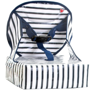 Image of a Baby booster seat easy up - Blue stripes are the perfect way to keep your child safe and comfortable while they eat, read, or play. It is portable,