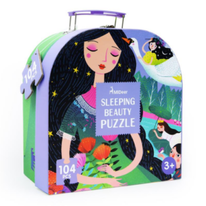 Gift Box Puzzle - Sleeping Beauty - An image of a child happily assembling the puzzle, immersed in the enchanting world of Sleeping Beauty.