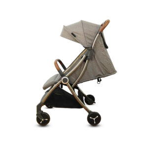 Image of a Versatile and easy-to-use baby stroller with one-handed fold stands after fold away, Strong shock absorption that provides a smooth ride for your child
